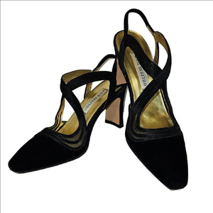 Ann Marino Black Strappy Heels Size 6 1/2